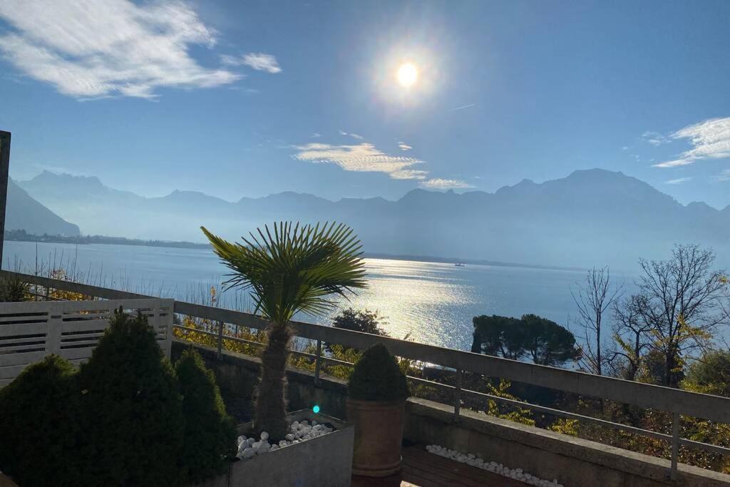 Studio Vue Panoramique Sur Le Lac Leman Veytaux ภายนอก รูปภาพ