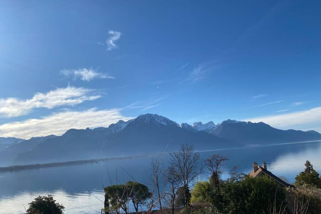 Studio Vue Panoramique Sur Le Lac Leman Veytaux ภายนอก รูปภาพ